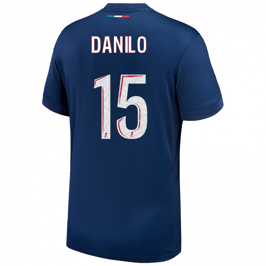 Niño Camiseta Danilo Pereira #15 Azul Marino Blanco 1ª Equipación 2024/25 La Camisa Chile