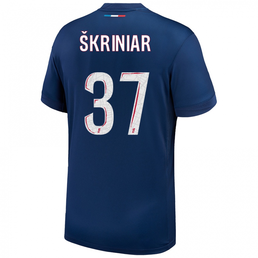 Niño Camiseta Milan Skriniar #37 Azul Marino Blanco 1ª Equipación 2024/25 La Camisa Chile