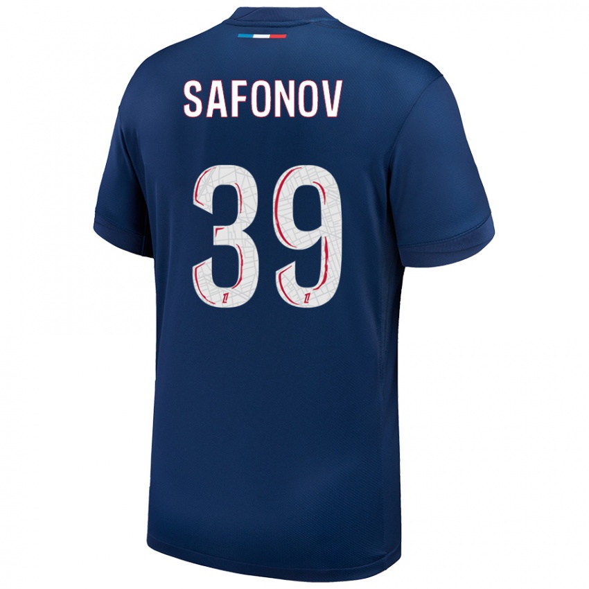 Niño Camiseta Matvey Safonov #39 Azul Marino Blanco 1ª Equipación 2024/25 La Camisa Chile