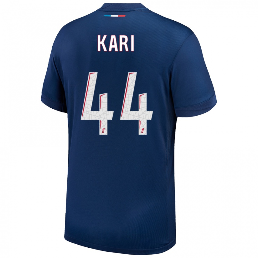 Niño Camiseta Ayman Kari #44 Azul Marino Blanco 1ª Equipación 2024/25 La Camisa Chile