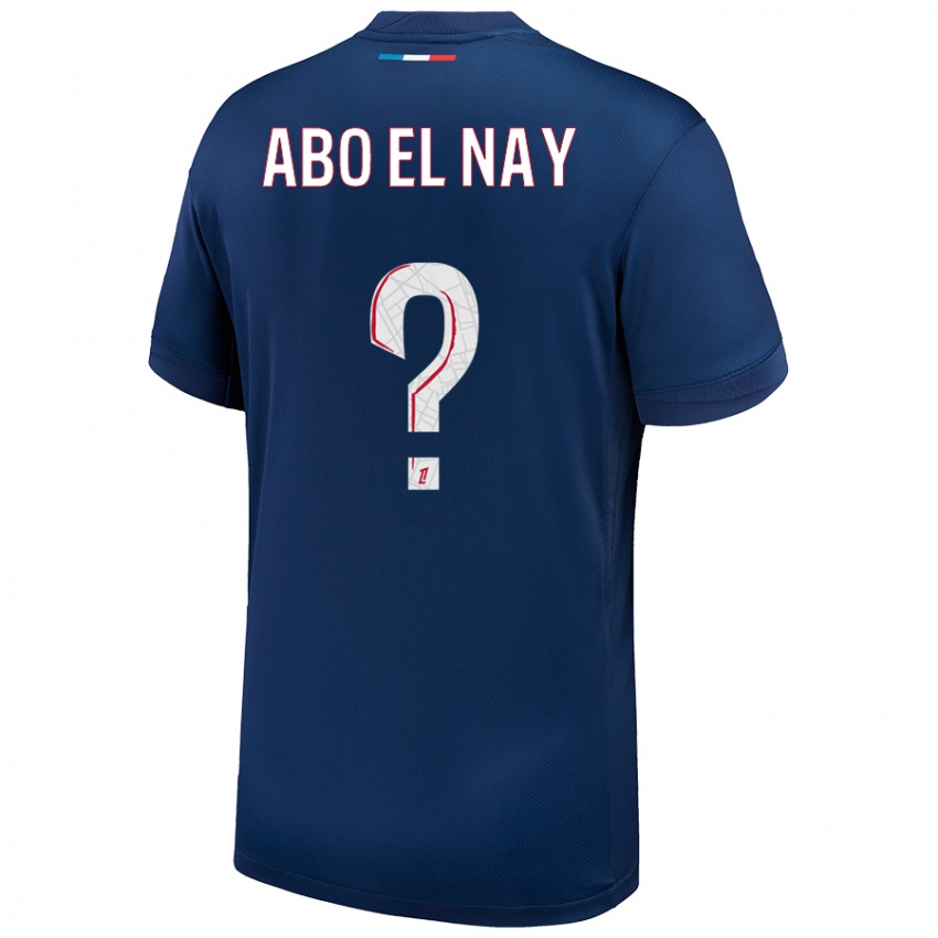 Niño Camiseta Rayan Abo El Nay #0 Azul Marino Blanco 1ª Equipación 2024/25 La Camisa Chile