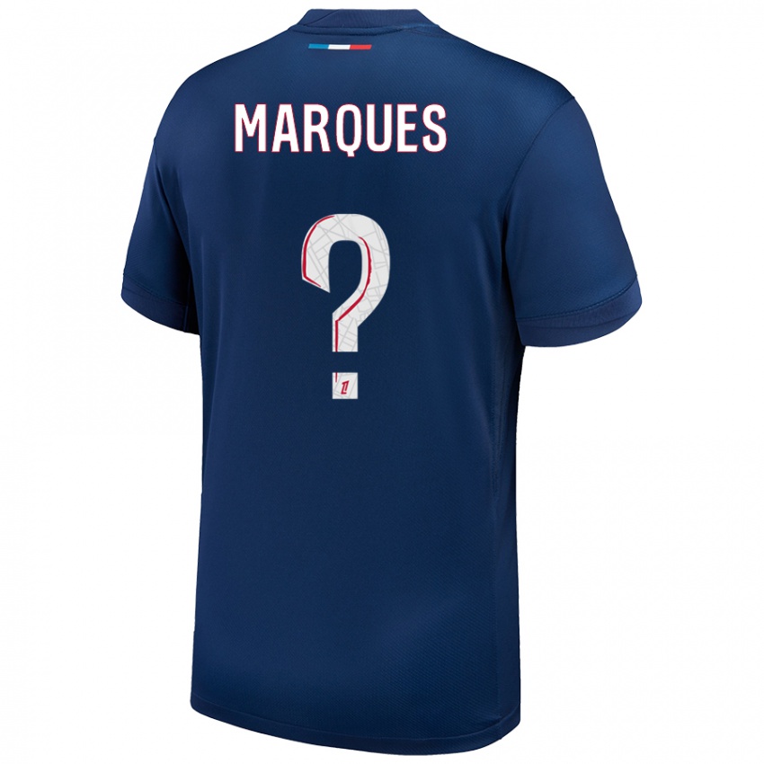 Niño Camiseta Daniel Marques #0 Azul Marino Blanco 1ª Equipación 2024/25 La Camisa Chile