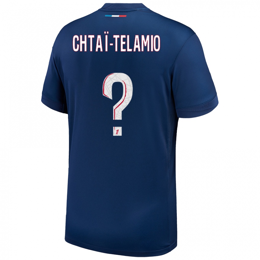 Niño Camiseta Zayon Chtaï-Telamio #0 Azul Marino Blanco 1ª Equipación 2024/25 La Camisa Chile