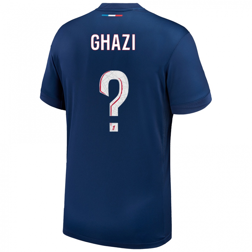 Niño Camiseta Yacine Ghazi #0 Azul Marino Blanco 1ª Equipación 2024/25 La Camisa Chile