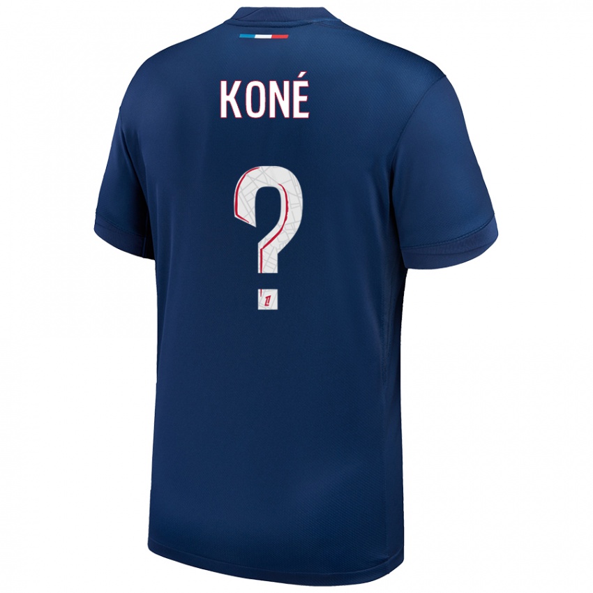 Niño Camiseta Zanga Koné #0 Azul Marino Blanco 1ª Equipación 2024/25 La Camisa Chile