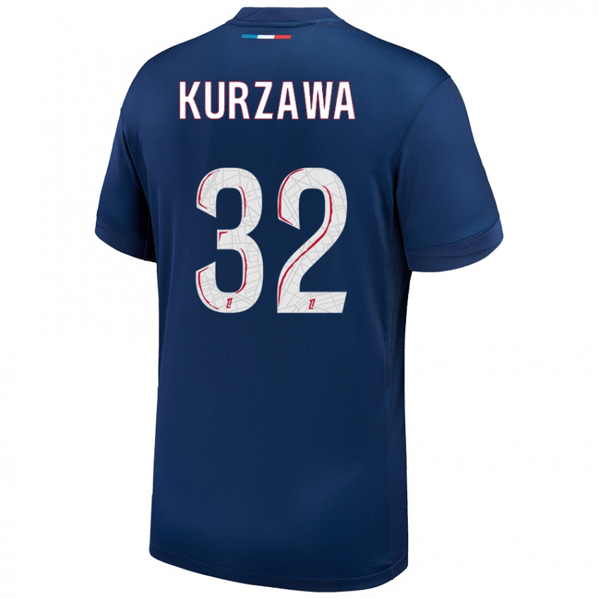 Niño Camiseta Layvin Kurzawa #32 Azul Marino Blanco 1ª Equipación 2024/25 La Camisa Chile