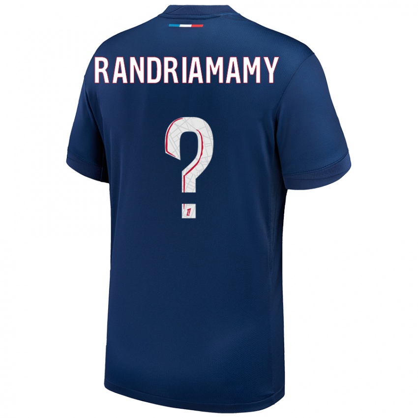 Niño Camiseta Mathyas Randriamamy #0 Azul Marino Blanco 1ª Equipación 2024/25 La Camisa Chile