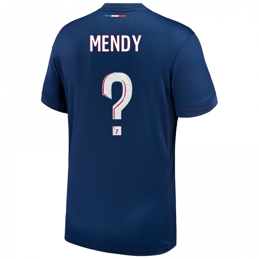 Niño Camiseta Tony Mendy #0 Azul Marino Blanco 1ª Equipación 2024/25 La Camisa Chile