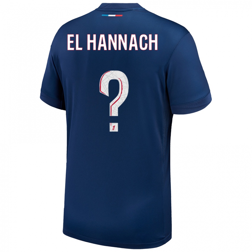 Niño Camiseta Younes El Hannach #0 Azul Marino Blanco 1ª Equipación 2024/25 La Camisa Chile