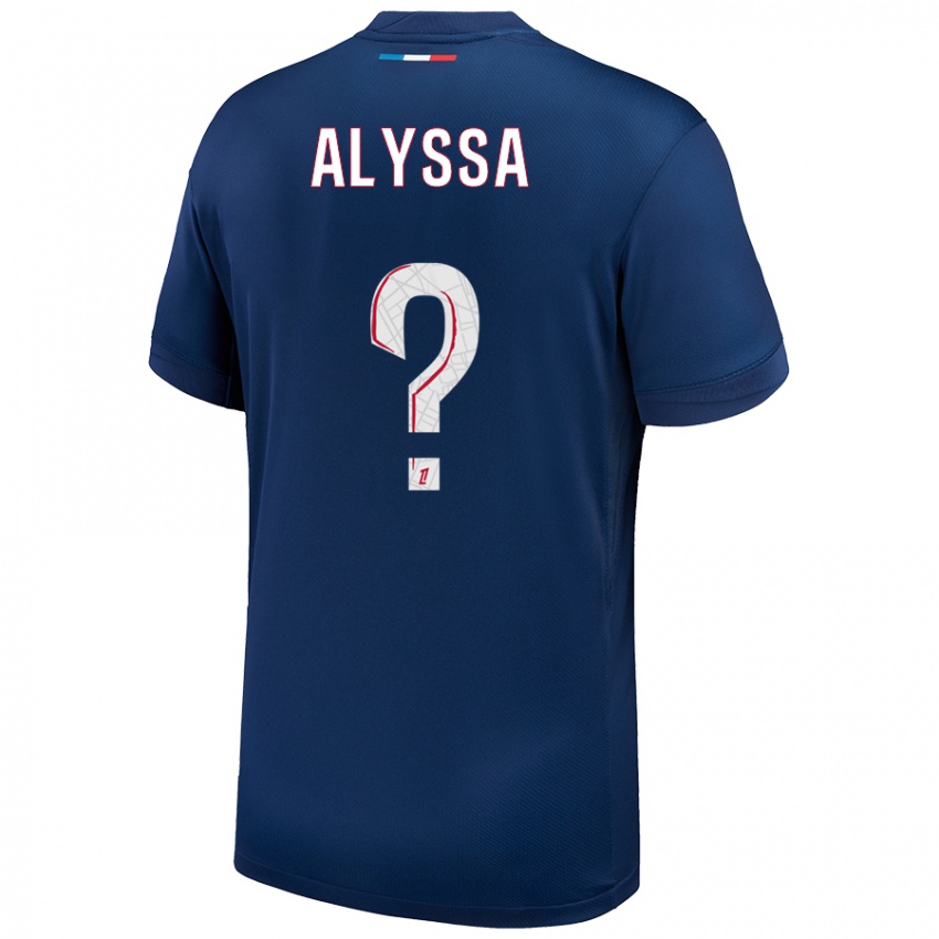 Niño Camiseta Alyssa Fernandes #0 Azul Marino Blanco 1ª Equipación 2024/25 La Camisa Chile