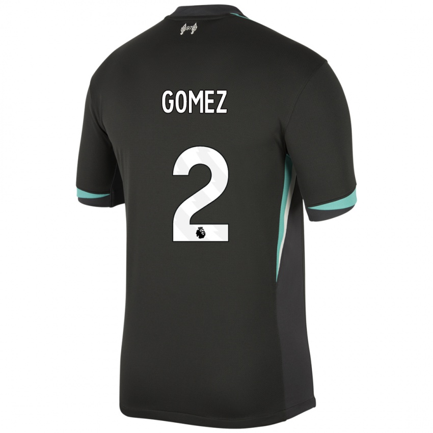 Niño Camiseta Joe Gomez #2 Negro Antracita Blanco 2ª Equipación 2024/25 La Camisa Chile