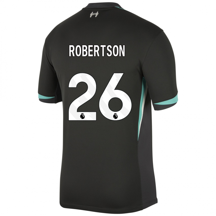 Niño Camiseta Andrew Robertson #26 Negro Antracita Blanco 2ª Equipación 2024/25 La Camisa Chile