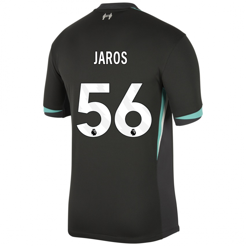 Niño Camiseta Vitezslav Jaros #56 Negro Antracita Blanco 2ª Equipación 2024/25 La Camisa Chile