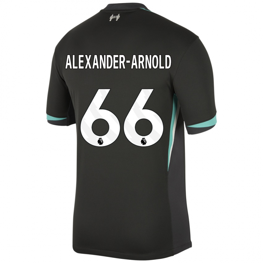 Niño Camiseta Trent Alexander-Arnold #66 Negro Antracita Blanco 2ª Equipación 2024/25 La Camisa Chile