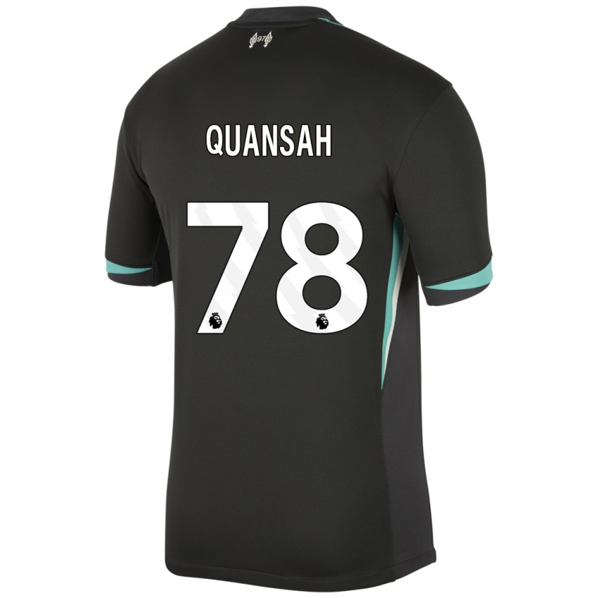 Niño Camiseta Jarell Quansah #78 Negro Antracita Blanco 2ª Equipación 2024/25 La Camisa Chile