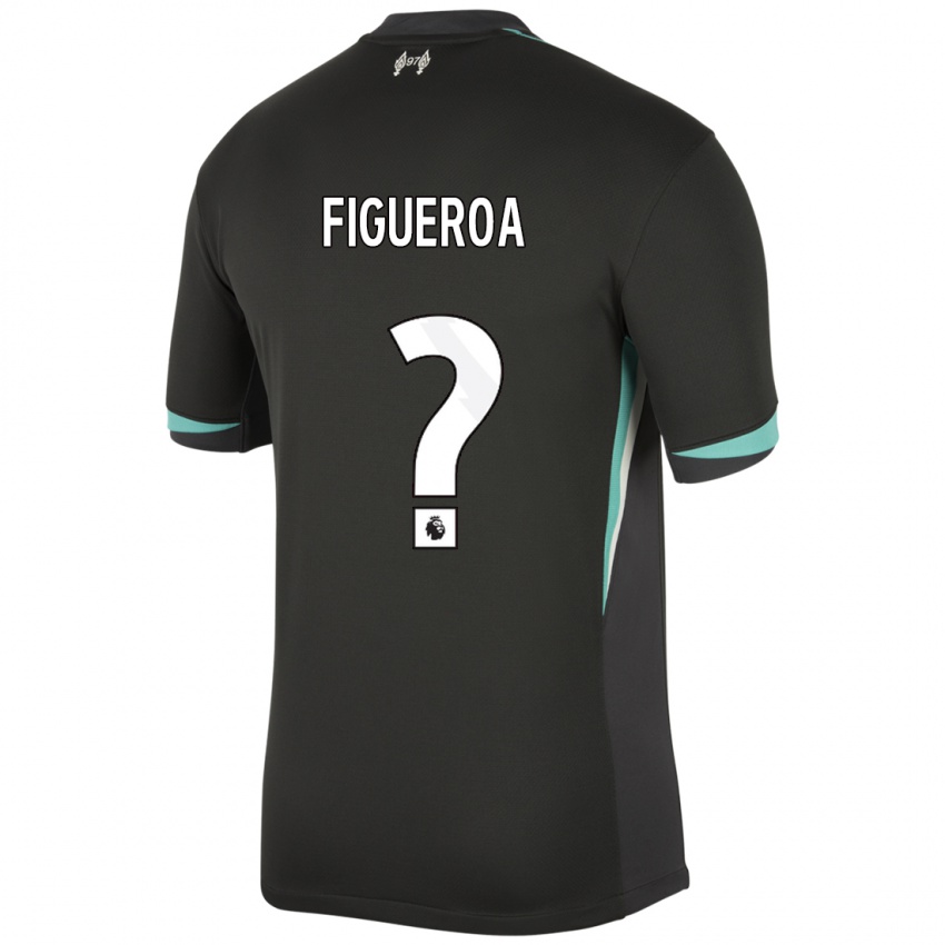 Niño Camiseta Keyrol Figueroa #0 Negro Antracita Blanco 2ª Equipación 2024/25 La Camisa Chile