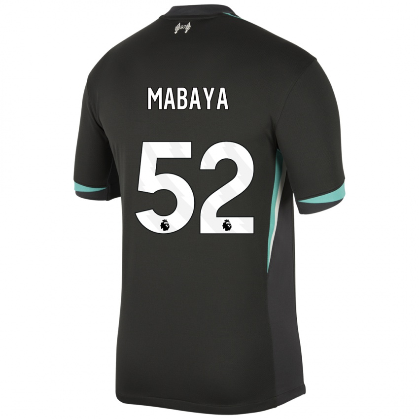 Niño Camiseta Isaac Mabaya #52 Negro Antracita Blanco 2ª Equipación 2024/25 La Camisa Chile