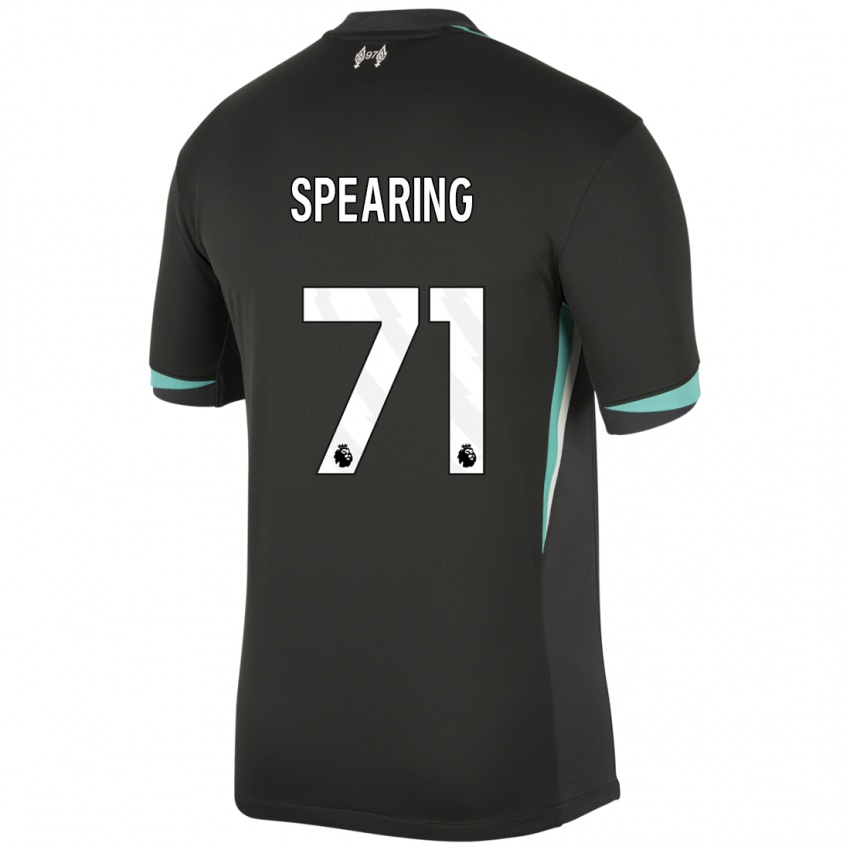 Niño Camiseta Jay Spearing #71 Negro Antracita Blanco 2ª Equipación 2024/25 La Camisa Chile