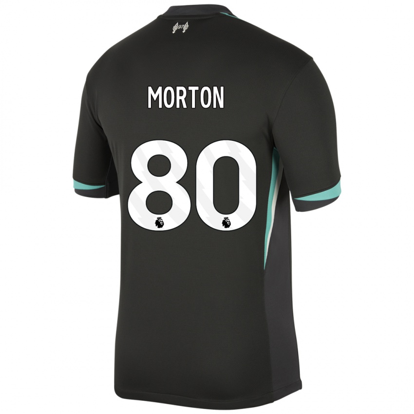 Niño Camiseta Tyler Morton #80 Negro Antracita Blanco 2ª Equipación 2024/25 La Camisa Chile