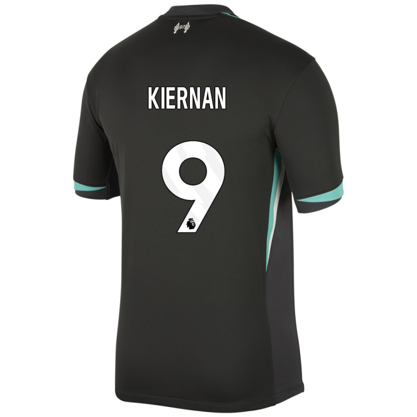 Niño Camiseta Leanne Kiernan #9 Negro Antracita Blanco 2ª Equipación 2024/25 La Camisa Chile