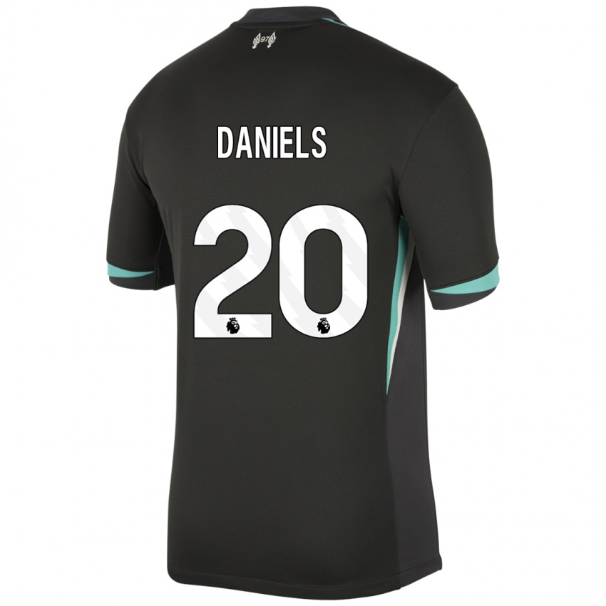 Niño Camiseta Yana Daniels #20 Negro Antracita Blanco 2ª Equipación 2024/25 La Camisa Chile