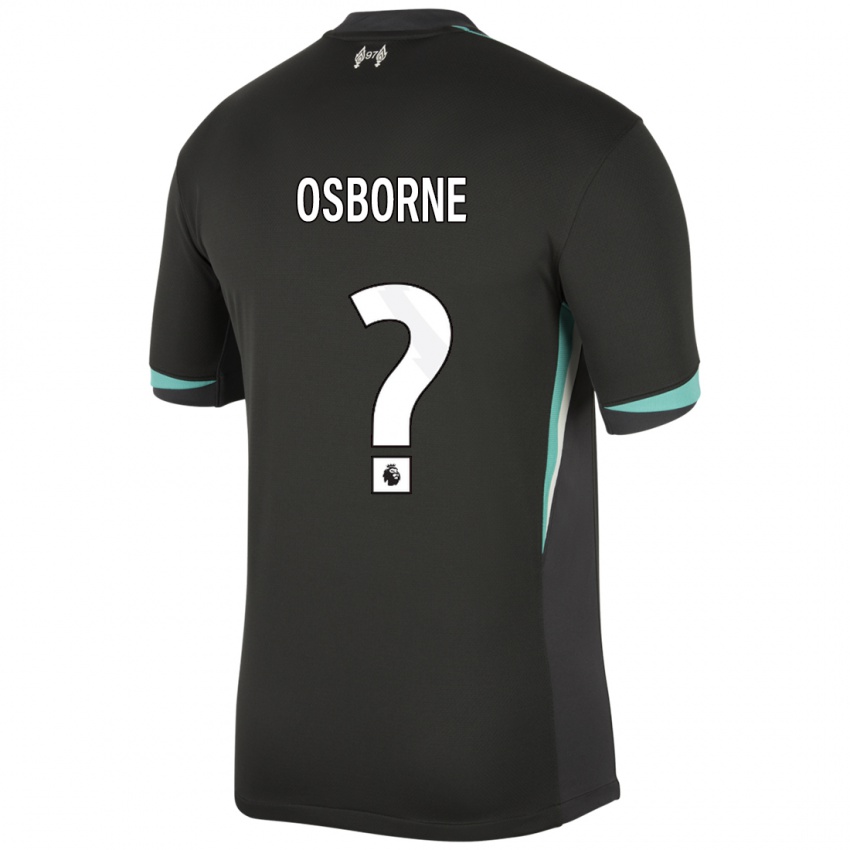 Niño Camiseta Niall Osborne #0 Negro Antracita Blanco 2ª Equipación 2024/25 La Camisa Chile