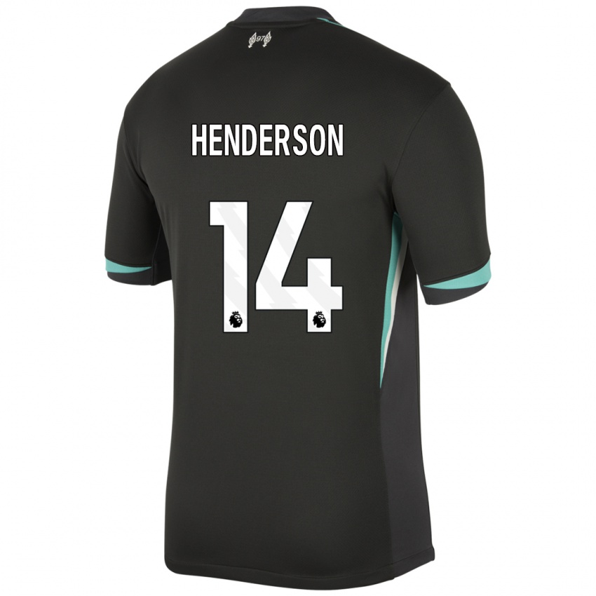 Niño Camiseta Henderson #14 Negro Antracita Blanco 2ª Equipación 2024/25 La Camisa Chile