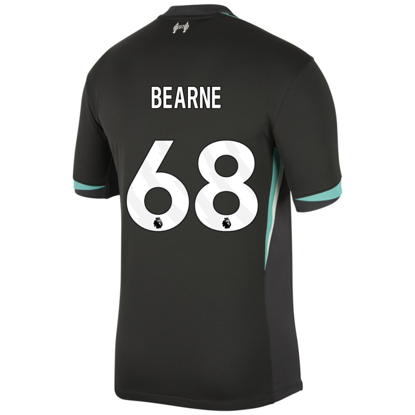 Niño Camiseta Jack Bearne #68 Negro Antracita Blanco 2ª Equipación 2024/25 La Camisa Chile