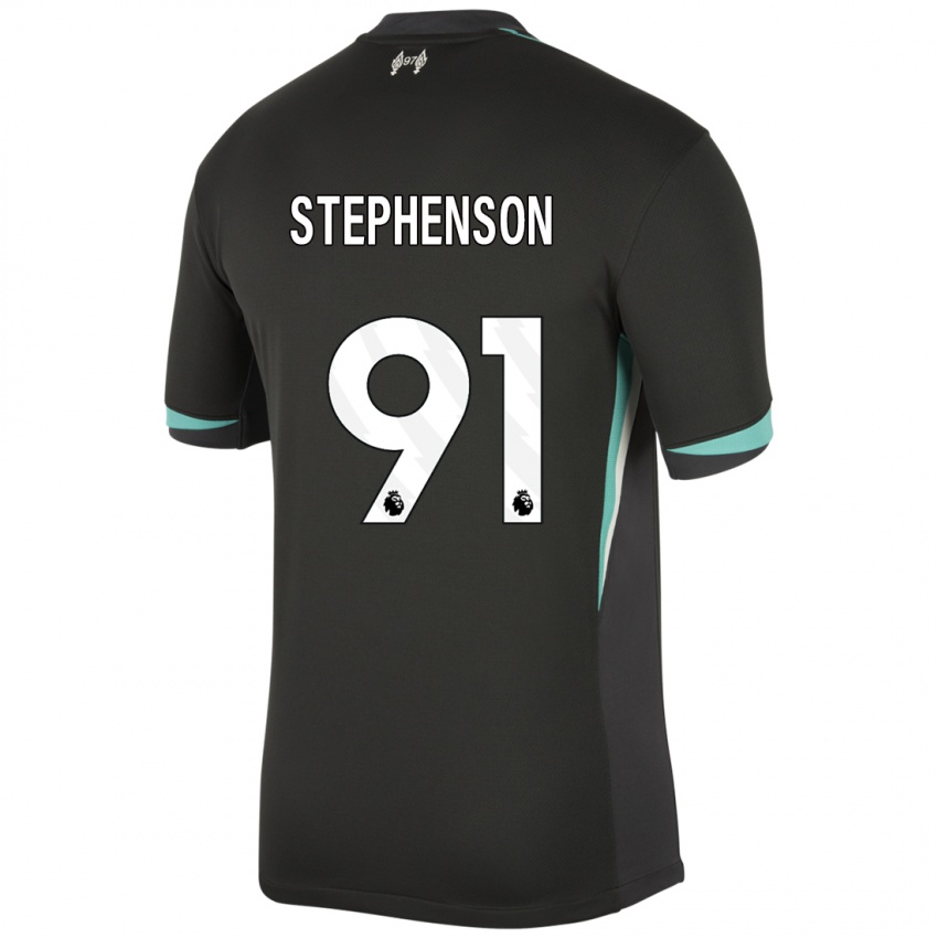 Niño Camiseta Luca Stephenson #91 Negro Antracita Blanco 2ª Equipación 2024/25 La Camisa Chile