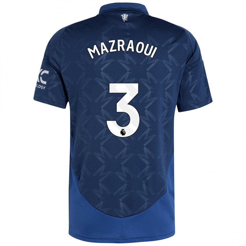 Niño Camiseta Noussair Mazraoui #3 Índigo 2ª Equipación 2024/25 La Camisa Chile