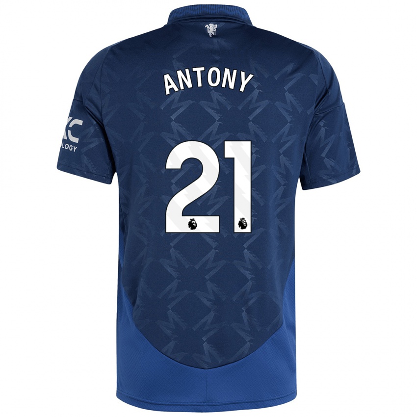 Niño Camiseta Antony #21 Índigo 2ª Equipación 2024/25 La Camisa Chile