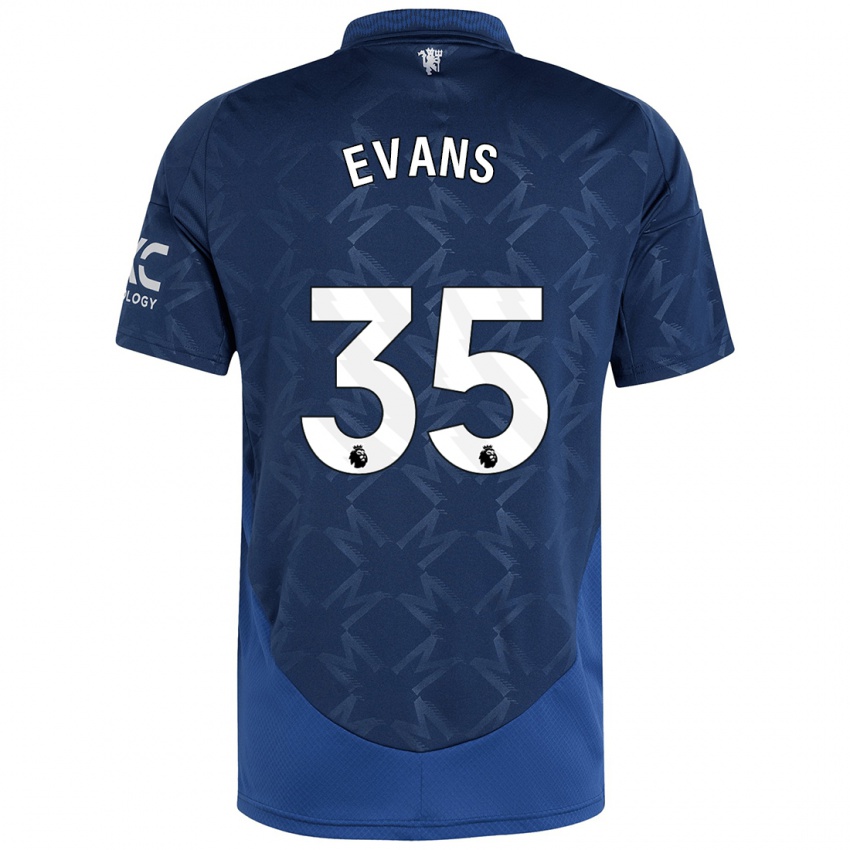 Niño Camiseta Jonny Evans #35 Índigo 2ª Equipación 2024/25 La Camisa Chile