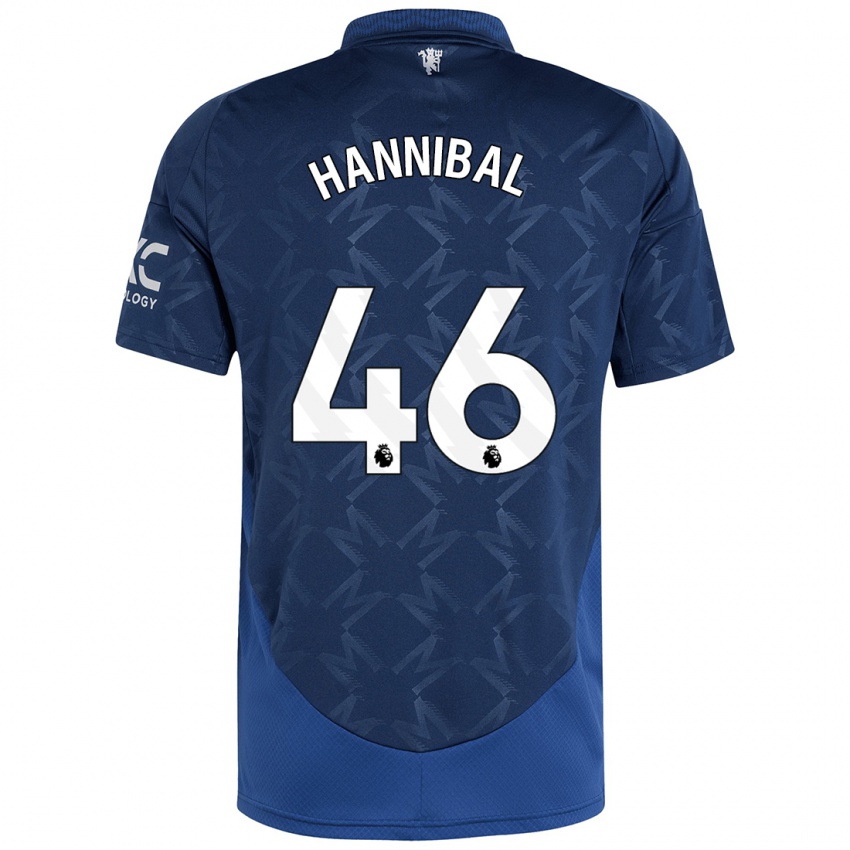 Niño Camiseta Hannibal Mejbri #46 Índigo 2ª Equipación 2024/25 La Camisa Chile