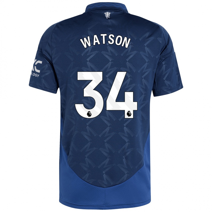 Niño Camiseta Emma Watson #34 Índigo 2ª Equipación 2024/25 La Camisa Chile