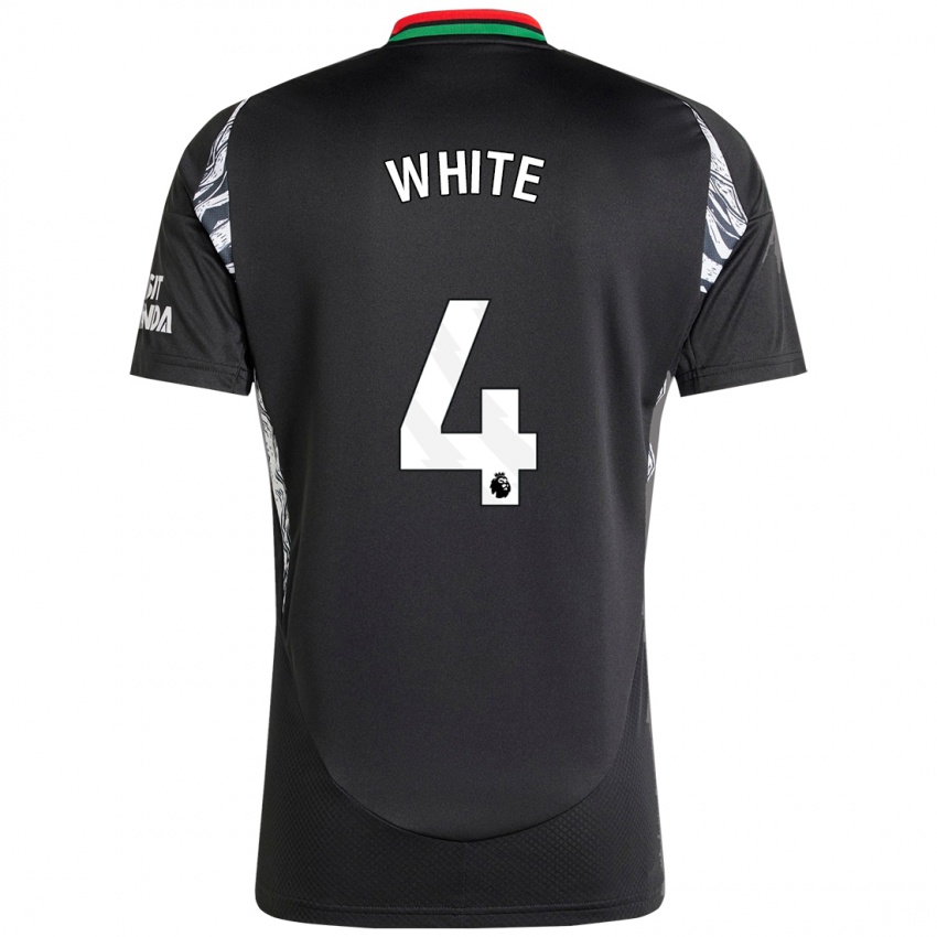 Niño Camiseta Ben White #4 Negro 2ª Equipación 2024/25 La Camisa Chile