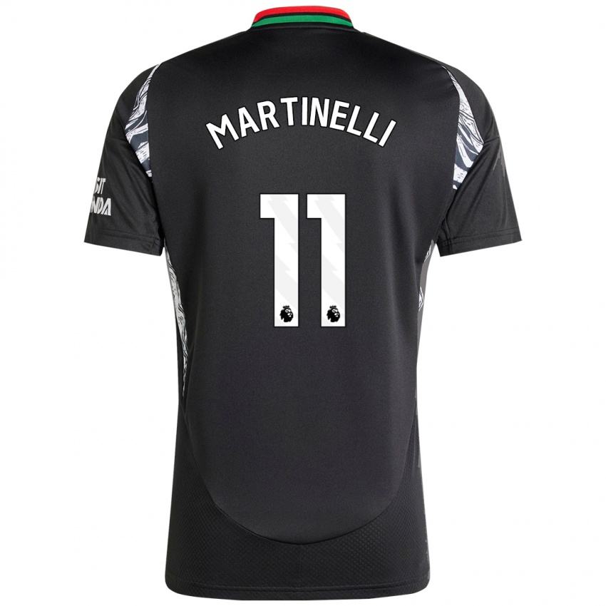 Niño Camiseta Gabriel Martinelli #11 Negro 2ª Equipación 2024/25 La Camisa Chile