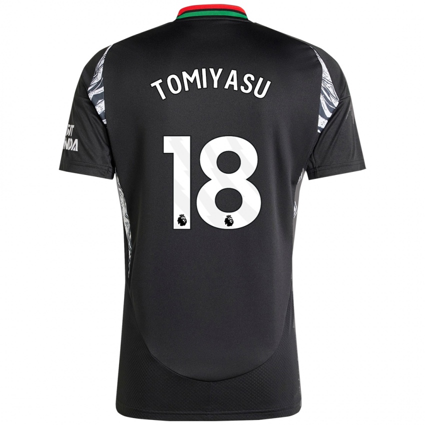 Niño Camiseta Takehiro Tomiyasu #18 Negro 2ª Equipación 2024/25 La Camisa Chile