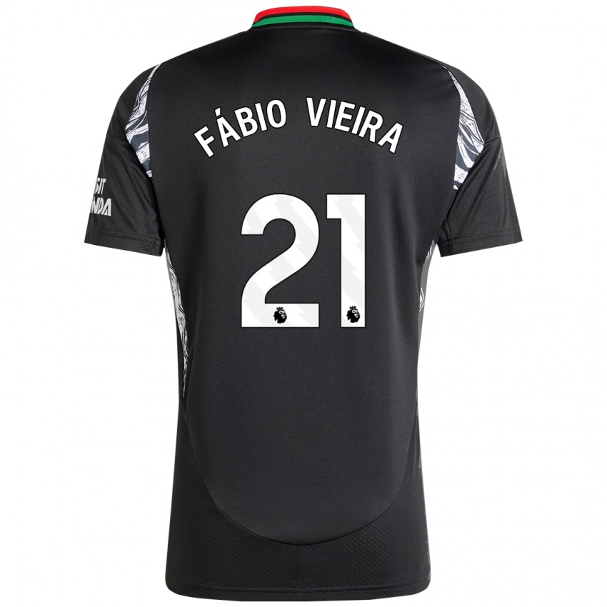 Niño Camiseta Fabio Vieira #21 Negro 2ª Equipación 2024/25 La Camisa Chile