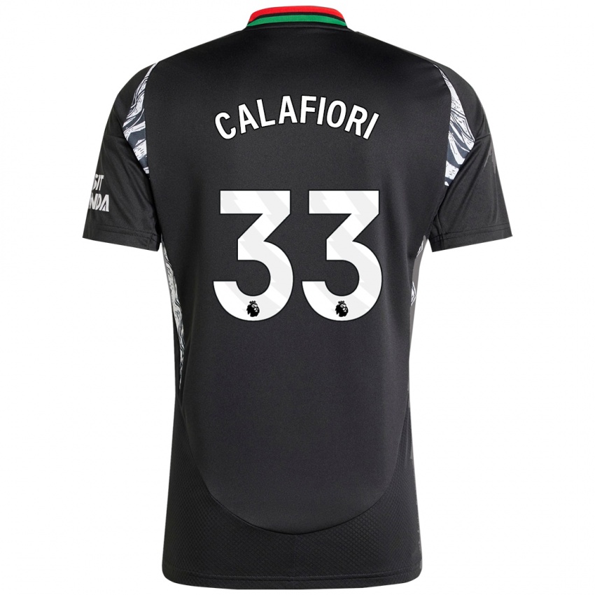 Niño Camiseta Riccardo Calafiori #33 Negro 2ª Equipación 2024/25 La Camisa Chile