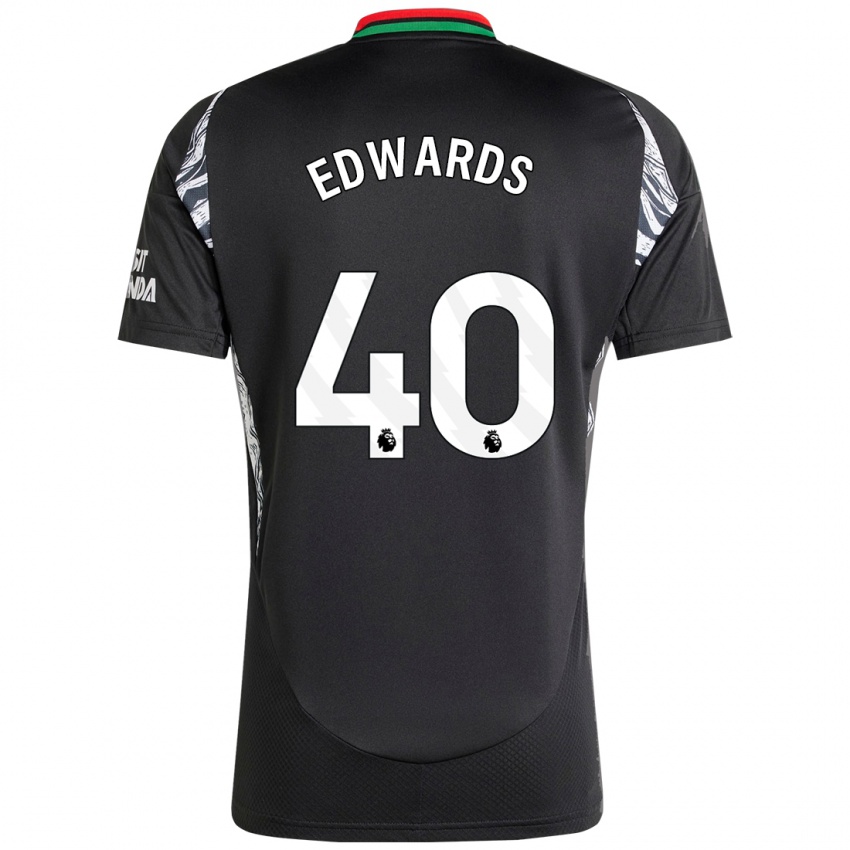 Niño Camiseta Khayon Edwards #40 Negro 2ª Equipación 2024/25 La Camisa Chile