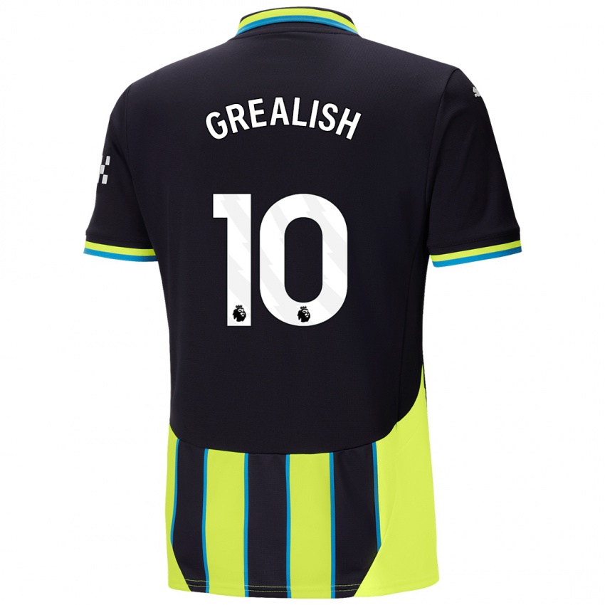 Niño Camiseta Jack Grealish #10 Azul Amarillo 2ª Equipación 2024/25 La Camisa Chile