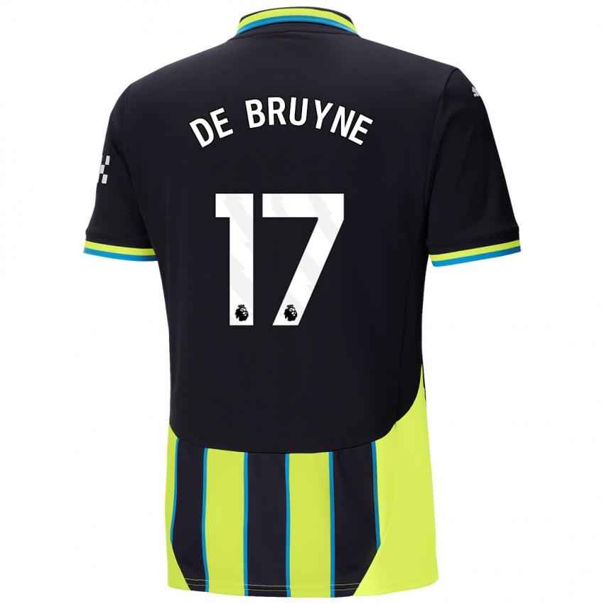 Niño Camiseta Kevin De Bruyne #17 Azul Amarillo 2ª Equipación 2024/25 La Camisa Chile