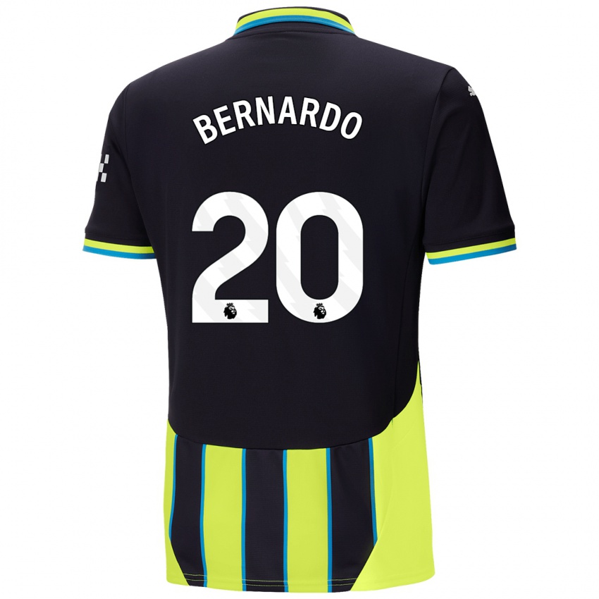 Niño Camiseta Bernardo Silva #20 Azul Amarillo 2ª Equipación 2024/25 La Camisa Chile