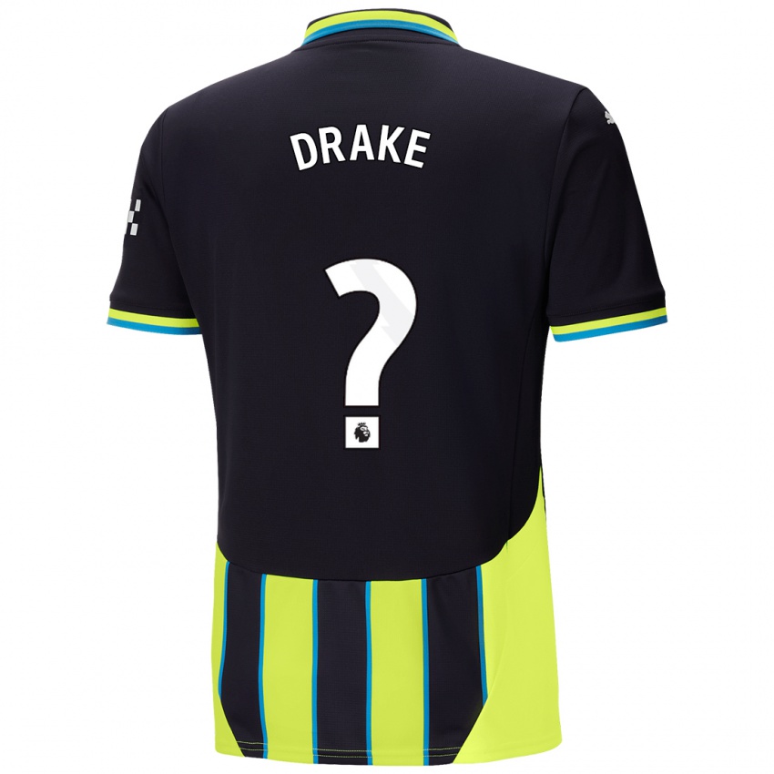 Niño Camiseta Leke Drake #0 Azul Amarillo 2ª Equipación 2024/25 La Camisa Chile