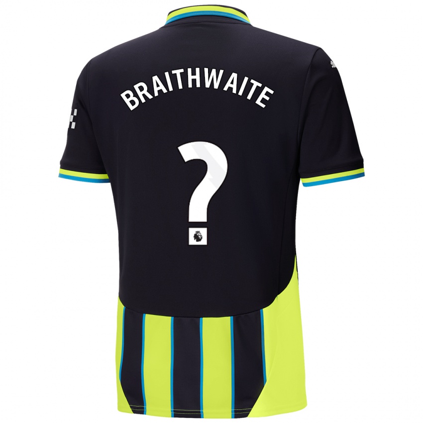 Niño Camiseta Kaden Braithwaite #0 Azul Amarillo 2ª Equipación 2024/25 La Camisa Chile