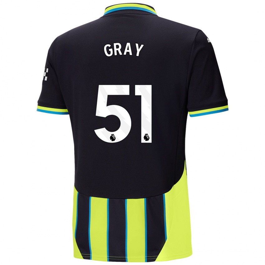 Niño Camiseta Charlie Gray #51 Azul Amarillo 2ª Equipación 2024/25 La Camisa Chile