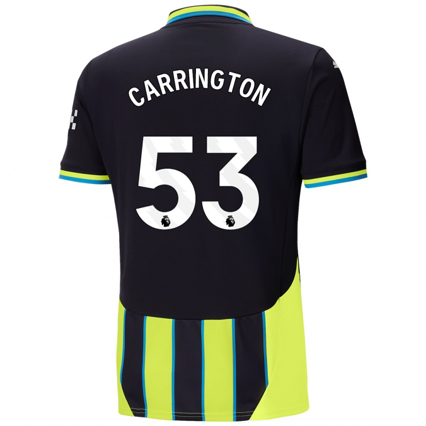 Niño Camiseta Ezra Carrington #53 Azul Amarillo 2ª Equipación 2024/25 La Camisa Chile