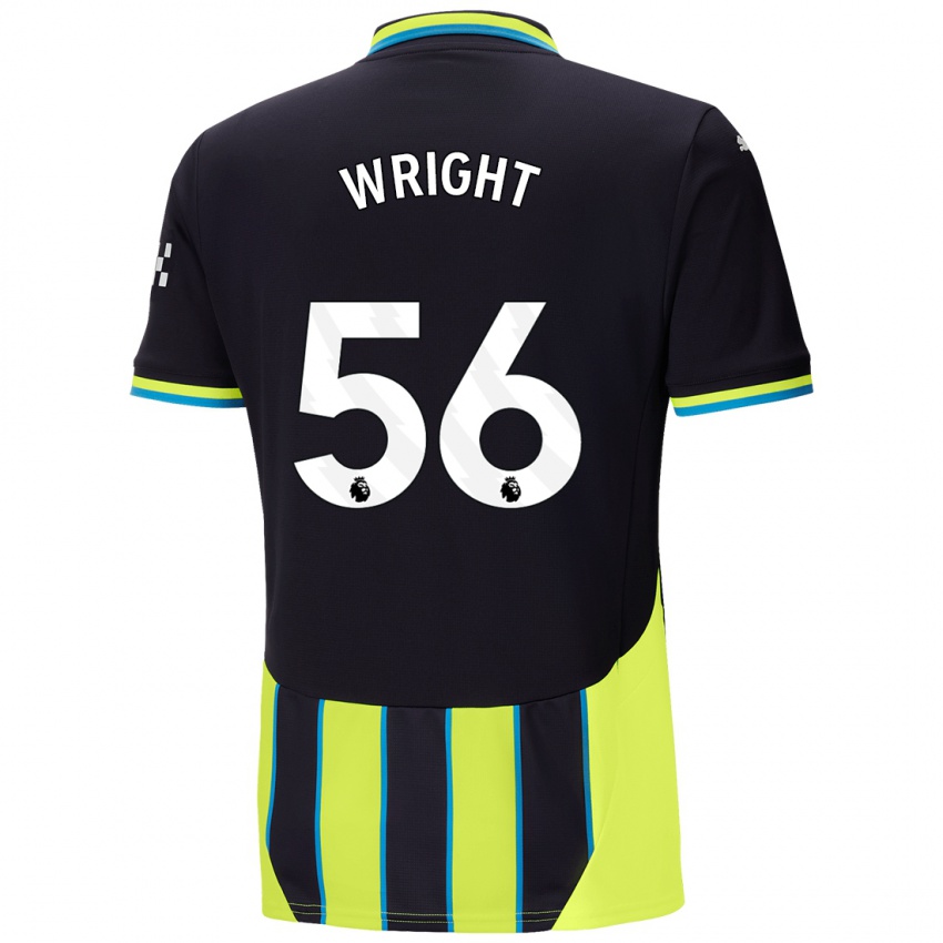 Niño Camiseta Jacob Wright #56 Azul Amarillo 2ª Equipación 2024/25 La Camisa Chile