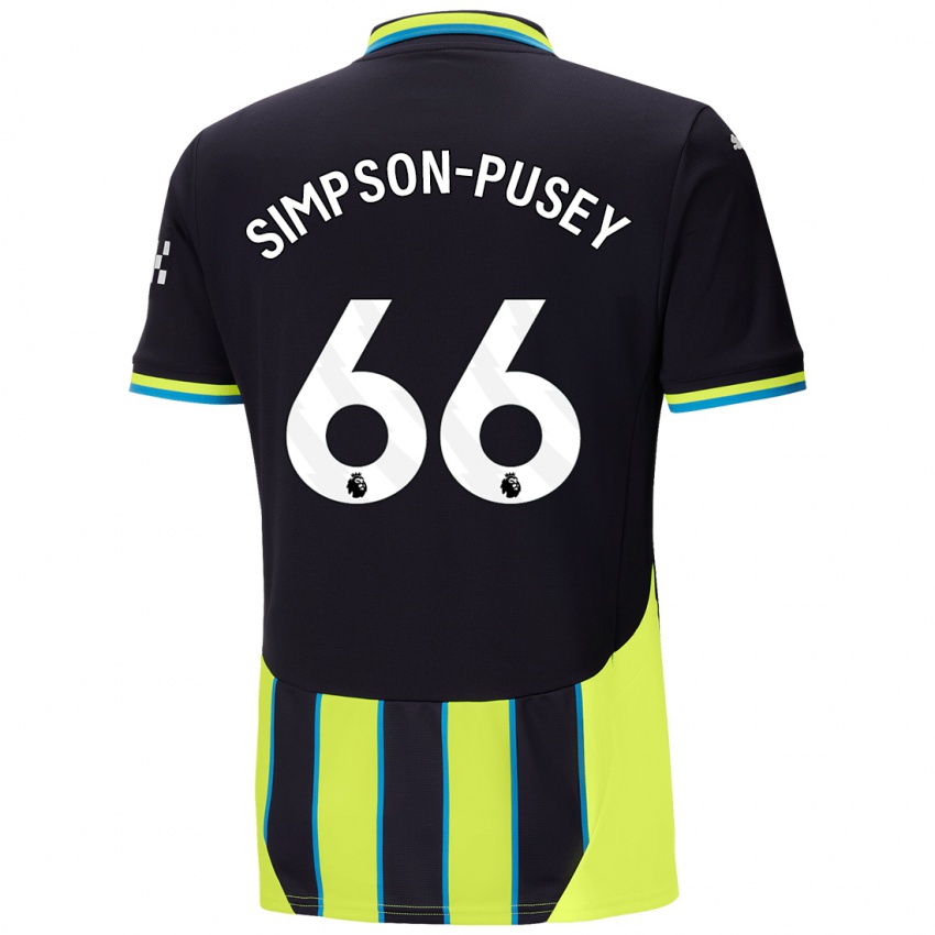 Niño Camiseta Jahmai Simpson-Pusey #66 Azul Amarillo 2ª Equipación 2024/25 La Camisa Chile