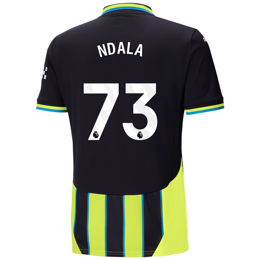 Niño Camiseta Joel Ndala #73 Azul Amarillo 2ª Equipación 2024/25 La Camisa Chile